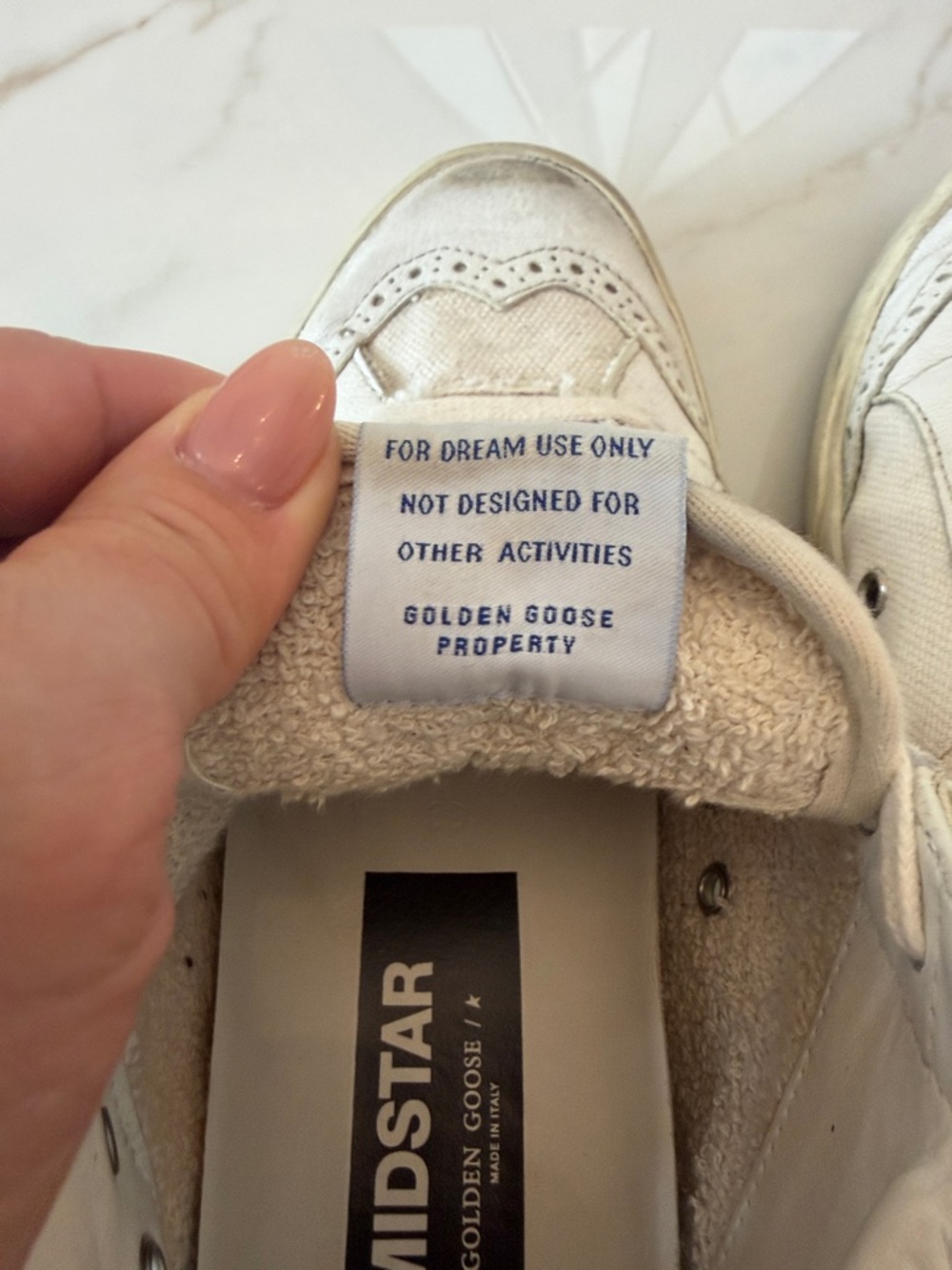 GGDB White High-Top Sneakers with Pink Heel Tab - Picture 7 of 8
